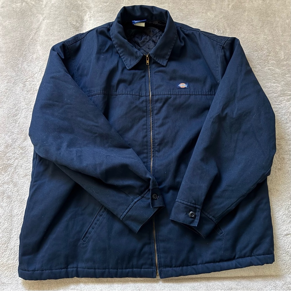 Vintage Dickies Navy Blue Harrington Jacket Size XXXL